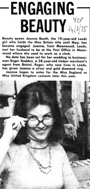 Engaging Beauty, Miss Britain, Yorkshire Evening Post 14th March 1975