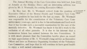 S Wormald, Eugenics Society Member 1937, Personal: Executive Office, Mental Deficiency Act Comm., 38 Park Square, Leeds 1938