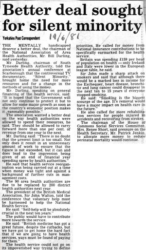 Silent Minority, Yorkshire Post 10th June 1981