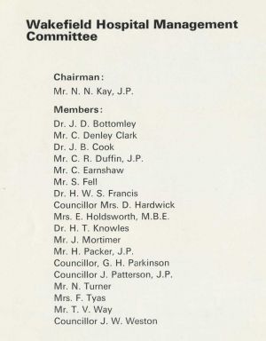 Wakefield Hospital Management Committee 1972